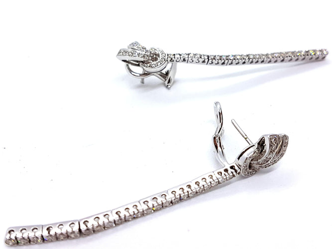 Boucles d'oreilles Boucles d'oreilles Pendants Or blanc Diamant 58 Facettes 06117CD