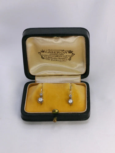 Boucles d'oreilles Boucles d’oreilles dormeuses diamants taille ancienne 58 Facettes 799