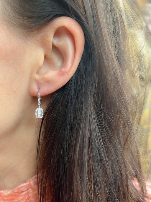 Boucles d'oreilles Boucles d'oreilles en or gris et diamant 58 Facettes 0