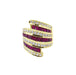 Ring Band Ring Vintage Gold Diamonds Ruby 58 Facettes