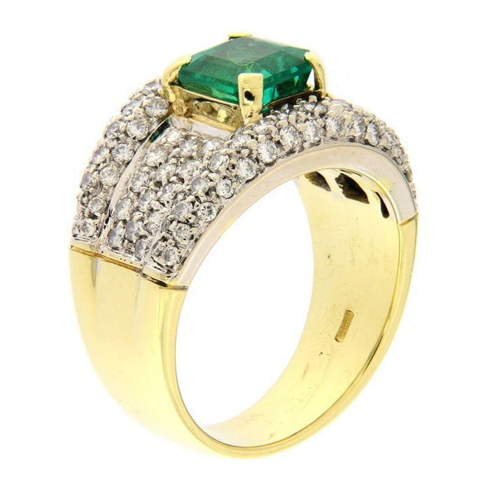 Bague 55 Bague Emeraude pavage Diamants 58 Facettes G3234