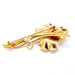 Brooch Brooch Art Nouveau leaf yellow gold pearl 58 Facettes