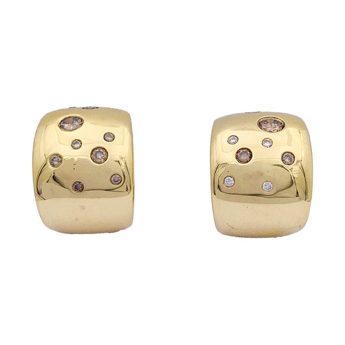 Boucles d'oreilles Boucles d'oreilles Poiray, or jaune, diamants bruns. 58 Facettes 33591