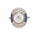 Ring 57 Art Deco Ring Platinum Diamond Sapphires 58 Facettes 24080