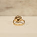 Ring 54 Flower ring with chiseled setting Yellow gold white stones 58 Facettes
