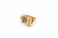 Ring 57 Ruby and diamond tank ring in yellow gold 58 Facettes 24717