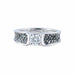 Bague 53 Bague Solitaire Diamants blanc et noirs 58 Facettes