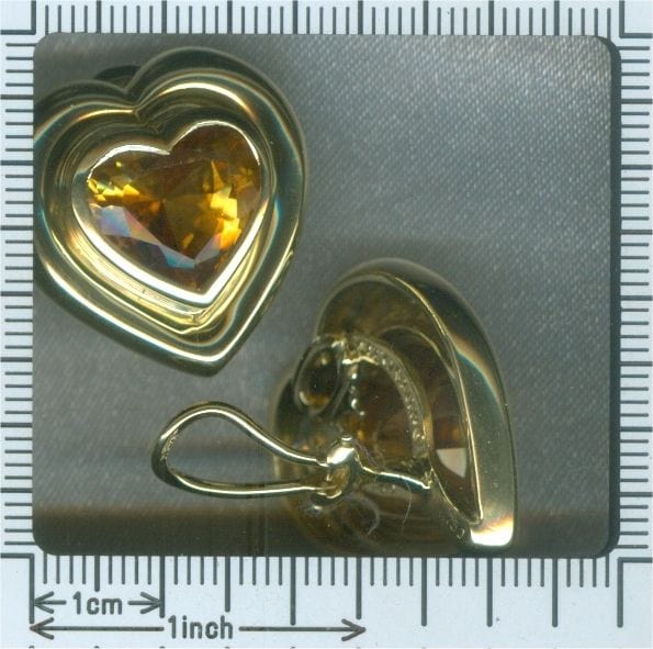 Boucles d'oreilles Tiffany & Co - Clips d'oreilles en forme de cœur en citrine 58 Facettes 17342-0283