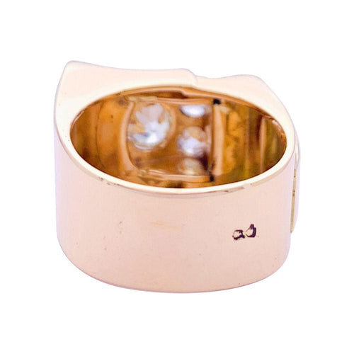 Bague 51 Bague Tank en or rose, platine, diamants. 58 Facettes 33288