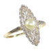 Ring 58 marquise ring diamonds Art Deco pearls 58 Facettes 23271-0581