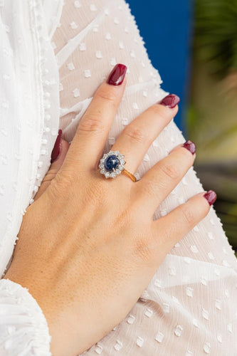 Bague 63 Bague Pompadour Or jaune Saphir 58 Facettes 2468036CN