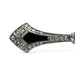 Brooch Art-Deco barrette brooch in platinum, diamonds and onyx. 58 Facettes