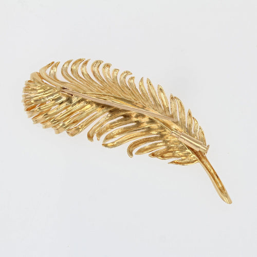 Broche Broche plume d'or jaune 58 Facettes CVBR18A