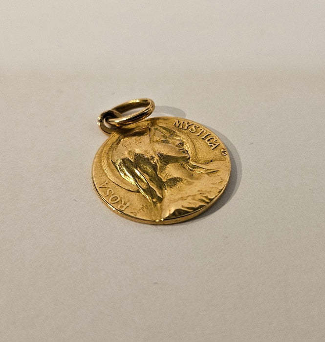 Pendentif Médaille Vierge Marie Rosa Mystica 58 Facettes