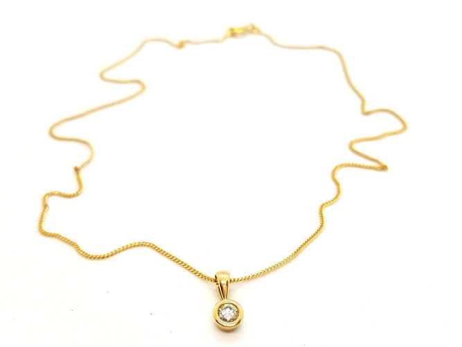 Collier Collier Chaîne + pendentif Or jaune Diamant 58 Facettes 06592CD
