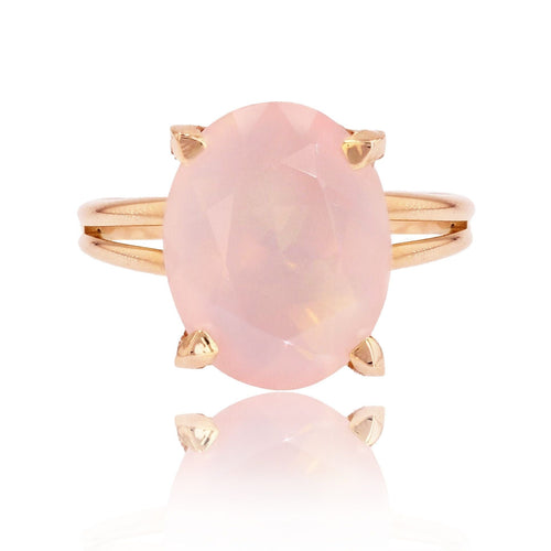 Bague 52 Bague quartz rose ancienne 58 Facettes 23-068