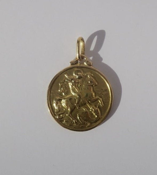 Pendentif Médaille pendentif biface Saint Georges Vierge de Montserrat or 58 Facettes