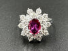 Ring 54 BUCHERER. Vintage white gold, ruby ​​and diamond ring 58 Facettes