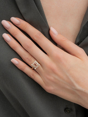 Bague 52 Bague diamants et topaze impériale rose 58 Facettes 630