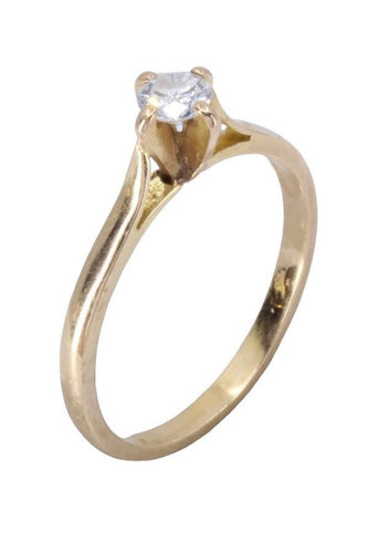 Bague 48 Solitaire diamants, or jaune 58 Facettes 064111