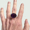 Bague 56 Bague au design contemporain du XXe siècle en or 18 carats avec diamants et améthyste 58 Facettes Q850
