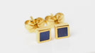 CLOZEAU earrings - Gold earrings Blue resin 58 Facettes clozeau