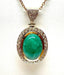 Necklace Chain and pendant yellow gold green jade and diamonds 58 Facettes