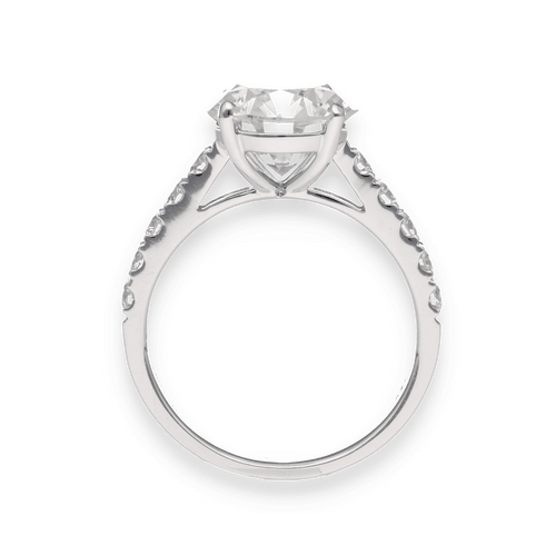 Bague Solitaire en or gris, diamant 58 Facettes