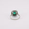 Bague Bague rectangulaire, en or blanc, diamants, émeraude 58 Facettes