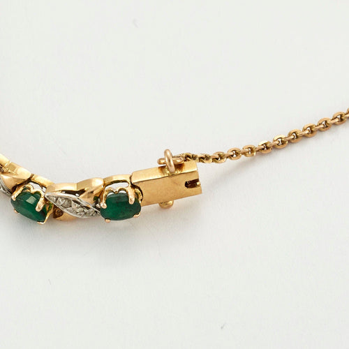 Bracelet Bracelet or jaune, émeraude et diamants 58 Facettes