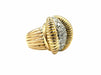Ring Bague Retro 1950 yellow gold, platinum and diamonds 58 Facettes