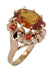 Ring OLD CITRINE AND CORAL RING 58 Facettes 047081