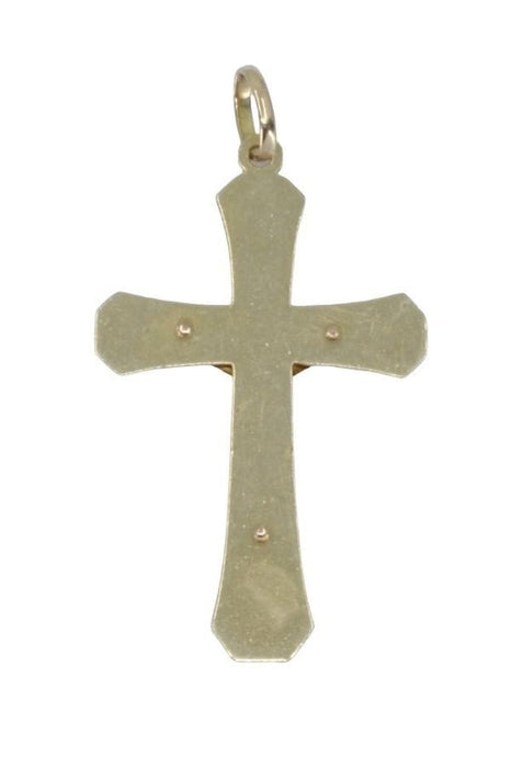 Pendentif croix ancienne en or jaune 58 Facettes 061921