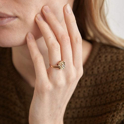 Bague Bague Fleur Or Jaune 58 Facettes