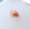 Bague 53 Parure Bague + Boucles d'oreilles, en or, Corail en cabochon 58 Facettes AA 1549