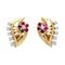 Boucles d'oreilles Boucles d'oreilles vintage, "Feuilles", or rose, diamants, rubis. 58 Facettes 32319