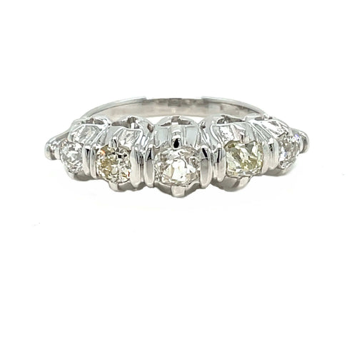 Bague 55 Bague Art Déco Or Diamant "Five-Stone" 58 Facettes