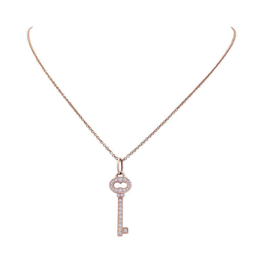 Necklace Tiffany & Co. “Clef” necklace in pink gold, diamonds. 58 Facettes 33512