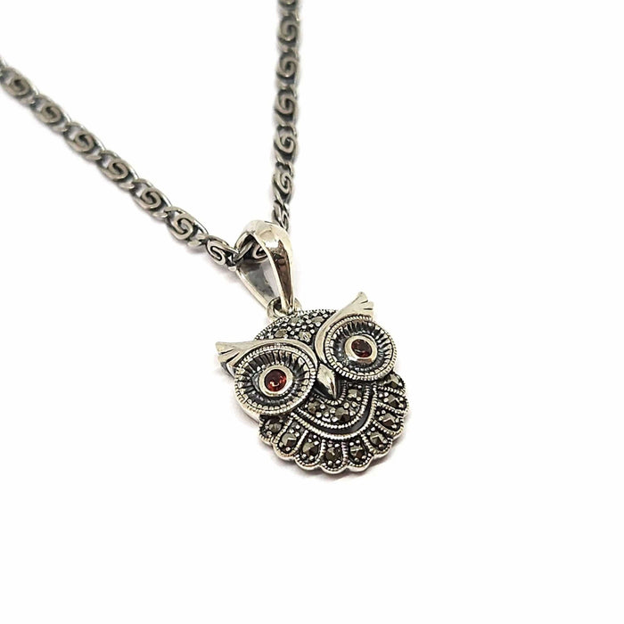 Collier Collier hibou grenats argent 58 Facettes