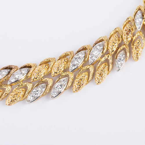 Collier Collier or jaune,platine et diamants des années 1960 58 Facettes