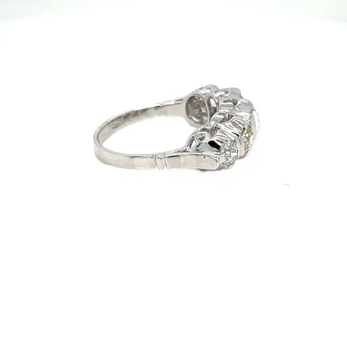 Bague 55 Bague Art Déco Or Diamant "Five-Stone" 58 Facettes