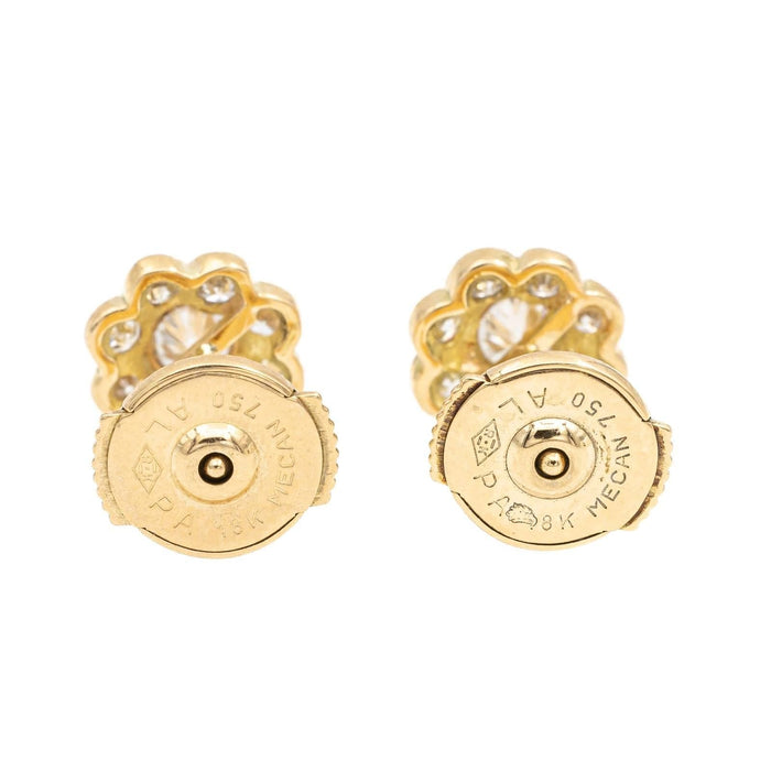 Boucles d'oreilles Boucles d'oreilles Fleur Or jaune Diamant 58 Facettes 1719296CN