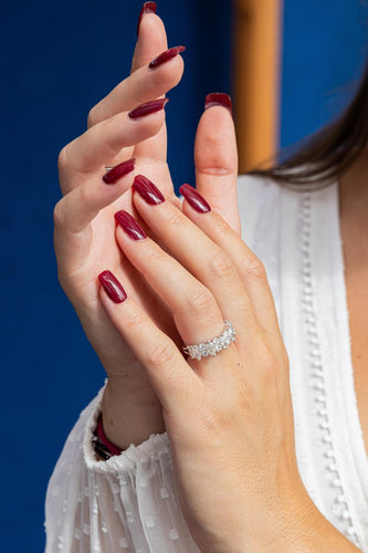 Bague 54 Bague Demi alliance Or blanc diamant 58 Facettes 2560257CN