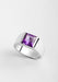 Ring 53 CARTIER Tank Amethyst Ring 750/1000 White Gold 58 Facettes 64610-60757