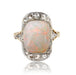 Ring 50 Old white opal and diamond ring 58 Facettes 23-290