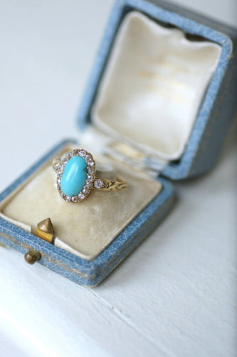 Bague Bague marguerite turquoise diamants 58 Facettes