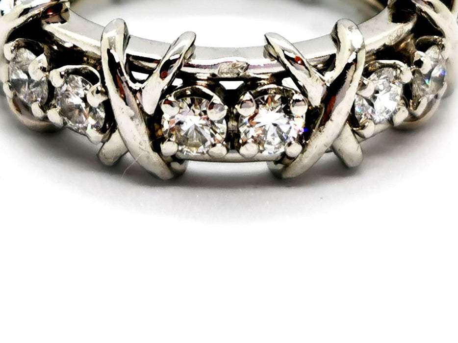 Bague 52 Tiffany & Co Bague Alliance Sixteen Stone Platine Diamant 58 Facettes 1080392CN