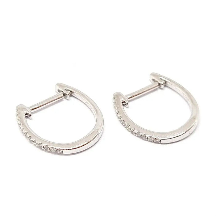 Boucles d'oreilles Créoles en Or blanc & Diamants 58 Facettes