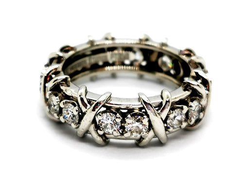 Bague 52 Tiffany & Co Bague Alliance Sixteen Stone Platine Diamant 58 Facettes 1080392CN