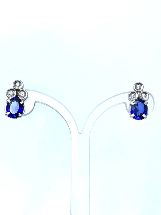 Boucles d'oreilles Sapphires and diamonds earrings 58 Facettes